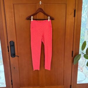 oiselle Neon Pink Speckled Leggings
